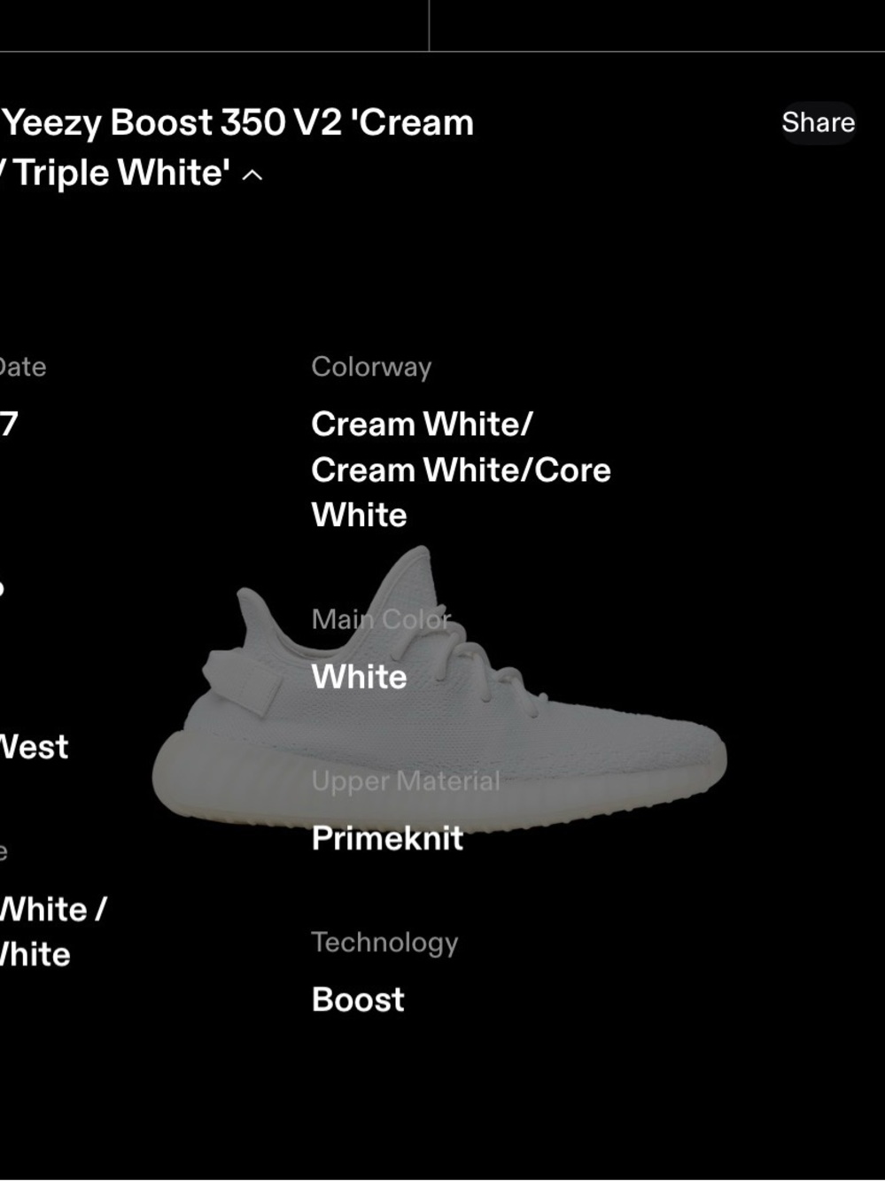 Yeezy Boost 350 V2 Cream White Triple White